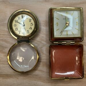 intage Wind-Up Alarm Clock Lot – Phinney Walker & Linden Travel Clocks – Parts/Repair
