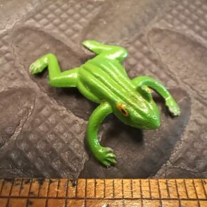 Vintage Metal Green Miniature Frog Made In Japan 1950 Old Antique Frog Figurine