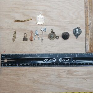 Vintage Charm Necklace Lot – Antique Jewelry w/ Pendants & Charms