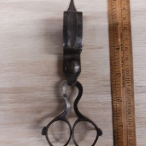 Antique Candle Wick Trimmer Scissors Made of Hand Forged Silver Old Vintage