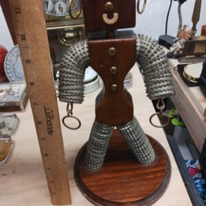 Vintage Robot Mahogany 1950s Bottle Cap Robot Figurine Statue Old Antique.