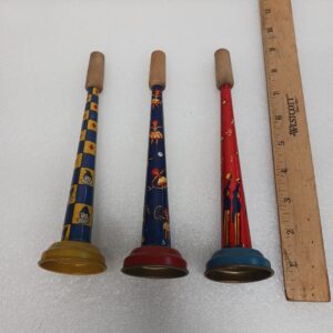 Vintage Kirchof Tin Toy Party Horns Made In USA Party Horns Tin Toy Lot