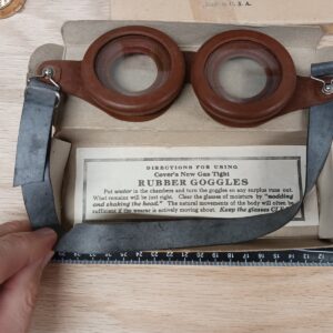 Antique Rubber Goggles Nod & Shake Laboratory Steampunk Gas 1922 w Original Box