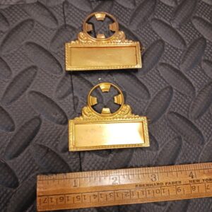 Vintage Movie Theater Brass Elaborate Employee Badges Old Antique Nameplate