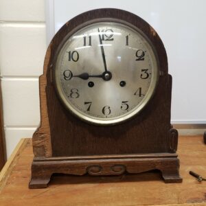 vintage wind up mantle clocks Old Antique Wood Clock Lot