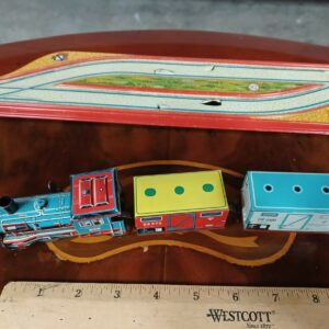 10 Vintage DBGM Tin Wind-Up Train Toy with Track – 1950s, Made in Western Germany