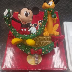 Vintage Disney Store Mickey Mouse & Pluto Stocking Holder Christmas Exclusive New In Box
