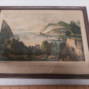 Currier & Ives Vintage Artwork “View From Fort Putnam” Print 125 Nassau St New York Lithograph
