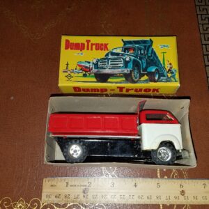 Vintage Daiya Friction Dump Truck Tin Toy Made in Japan Original Box Collectible