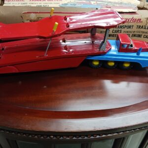 Rare Vintage Cragstan Tin Toy Auto transporter Toy Truck Made In Japan Huge Toy