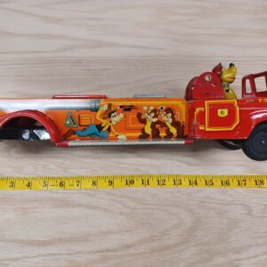 Rare Line Mar FD No.6 Tin Battery & Friction Fire Truck – Japan, Walt Disney, 18"