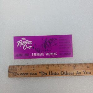 Vintage The Restless Ones Premier Movie Ticket Billy Graham Admit One Original Religious Film