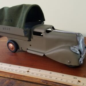 Vintage Marx Wyandotte Pressed Steel Army Truck Long Nose Military Toy USA Collectible