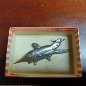 Vintage Tin Nickel Plated Sky ROCKET jet Pin Made In Japan RARE TIN toy Lot.
