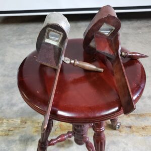 Vintage Stereoviewer Lot of 2 Wood & Metal 1800s Antique Stereoscope Viewers Rare