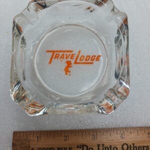 Vintage Glass Ashtray Hotel Travel Lodge Style MCM Smokeless Cigarette Ashtray Collectible