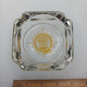 Vintage Quality Inn Glass Ashtray Hotel Advertising Memorabilia USA Cigarette Ashtray