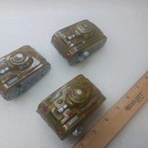 Vintage Tin Windup Hero Tank X-81 Toy Lot – Made in Japan Collectible Tin Litho Military Vehicle
