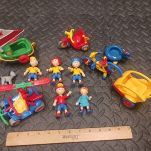 Caillou Toy Set by Cinar Corp Large Playset w/ Figures Bike & Boat