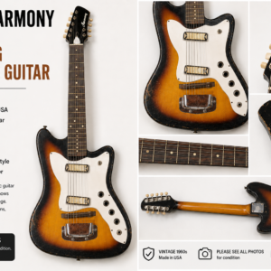 Vintage 1960s Harmony H45 Stratotone Jupiter 5-String Electric Guitar Sunburst