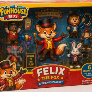 Felix The Fox Funhouse Bids Toy Playset | 6 Character Action Figure Collection